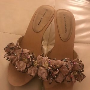 Gold Flowered High Heels by Blue Suede Shoes